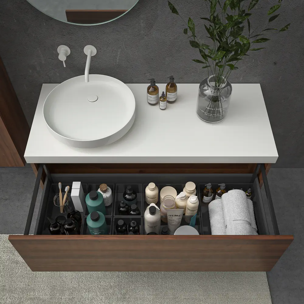 VAROBATH mueble de bano TESIS 1 cajon nogal valentina 5.webp