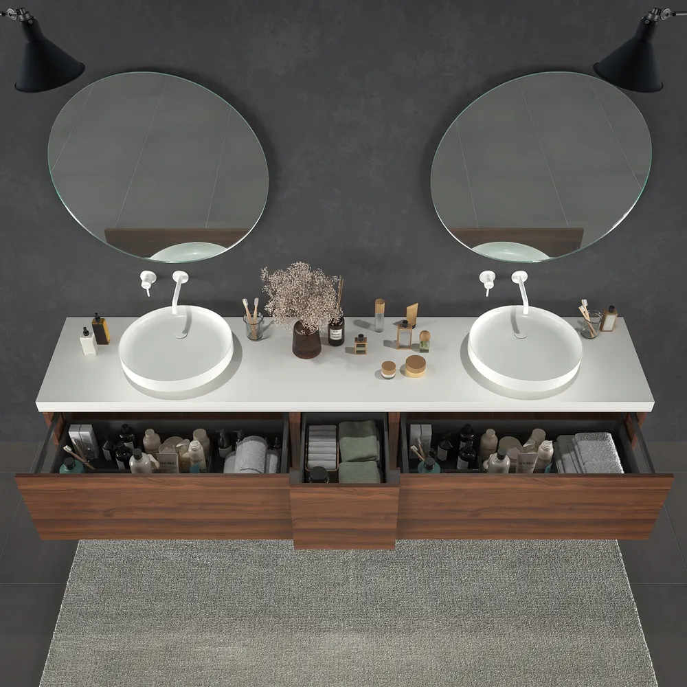 VAROBATH mueble de bano TESIS suspendido 3 cajones nogal valentina 6.webp