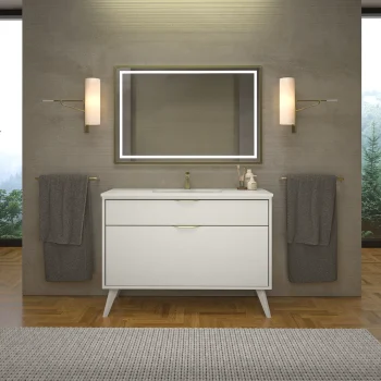 VAROBATH mueble de bano con patas KLUM 2 cajones blanco 9003 1.webp