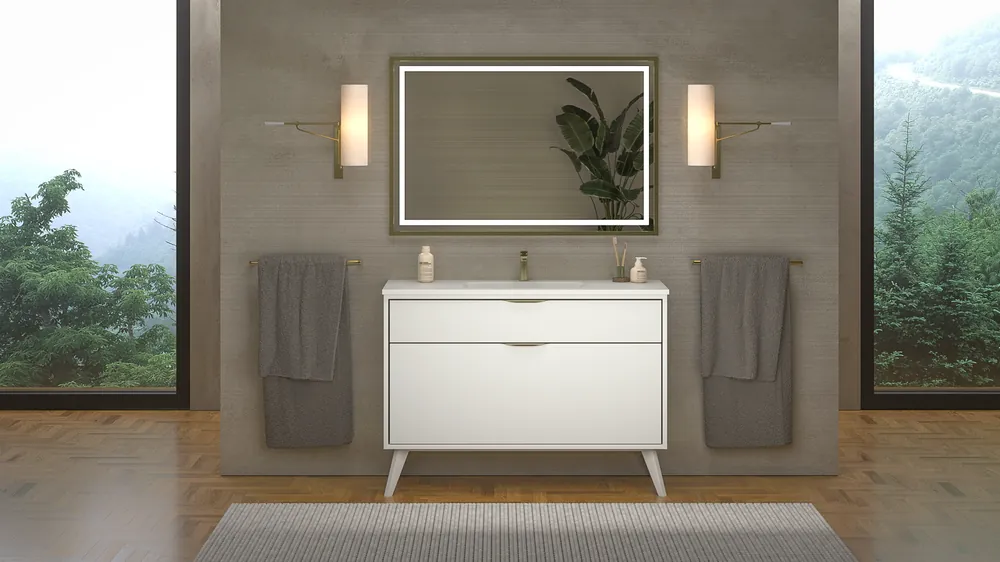VAROBATH mueble de bano con patas KLUM 2 cajones blanco 9003 5.webp