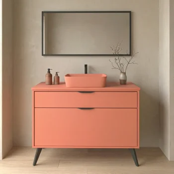 VAROBATH mueble de bano con patas KLUM 2 cajones salmon 3022 8.webp