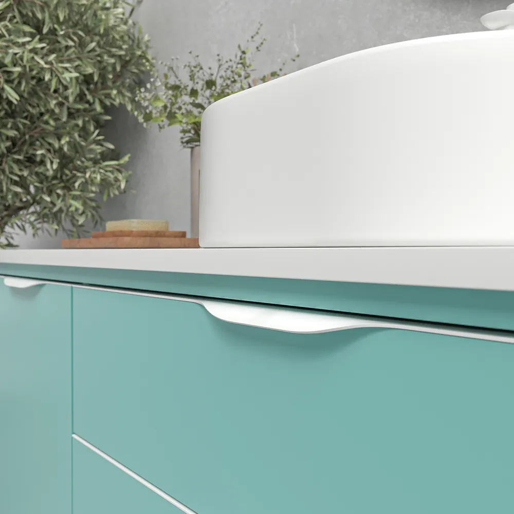 VAROBATH mueble de bano con patas KLUM 2cajones 1puerta verde claro 6027 3.webp