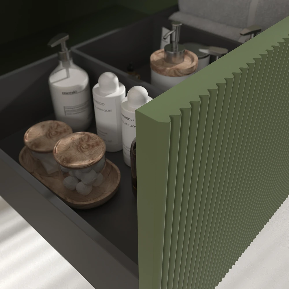 VAROBATH mueble de bano suspendida 1 cajon VERDE RESEDA ral 6011 7.webp