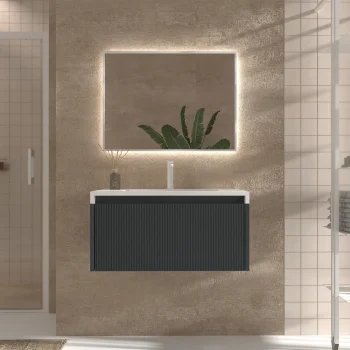VAROBATH mueble de bano suspendido 1 cajon BINARIO antracita ral 7016 2.webp