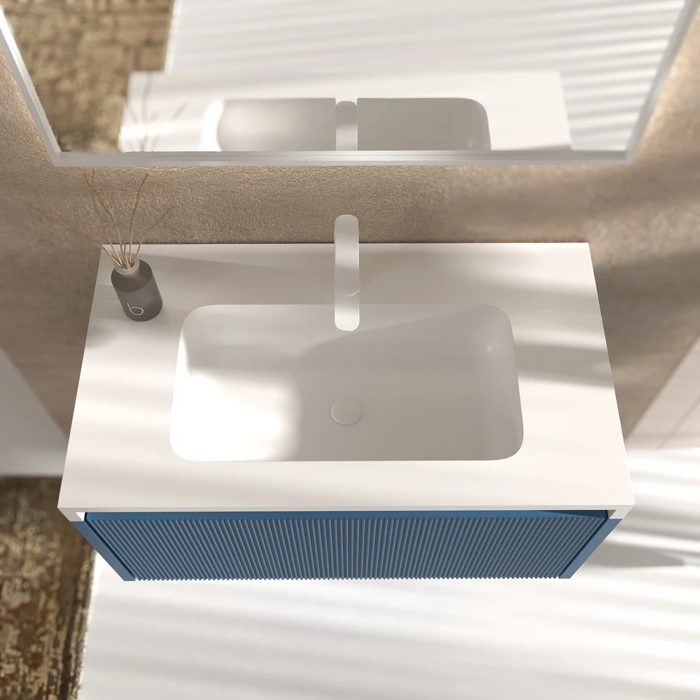 VAROBATH mueble de bano suspendido 1 cajon BINARIO azul lejania ral 5023 4.webp