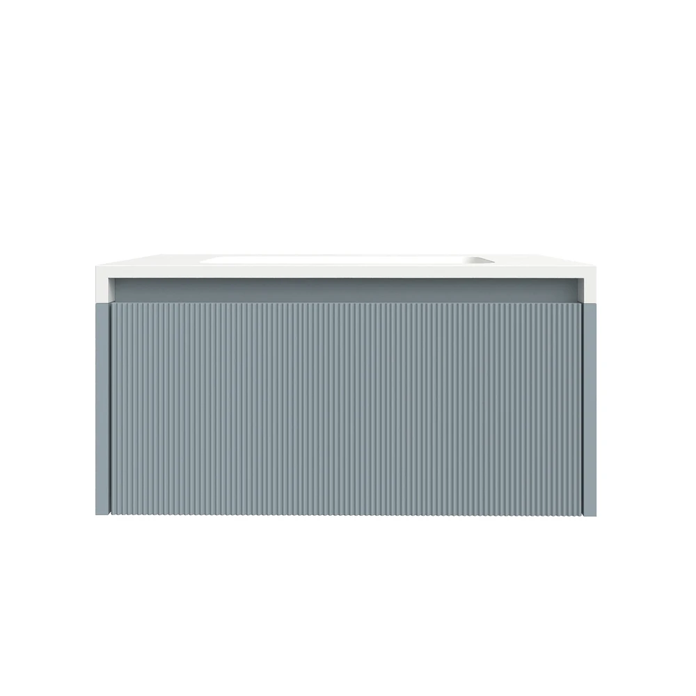 VAROBATH mueble de bano suspendido 1 cajon BINARIO gris plata ral 7001.webp