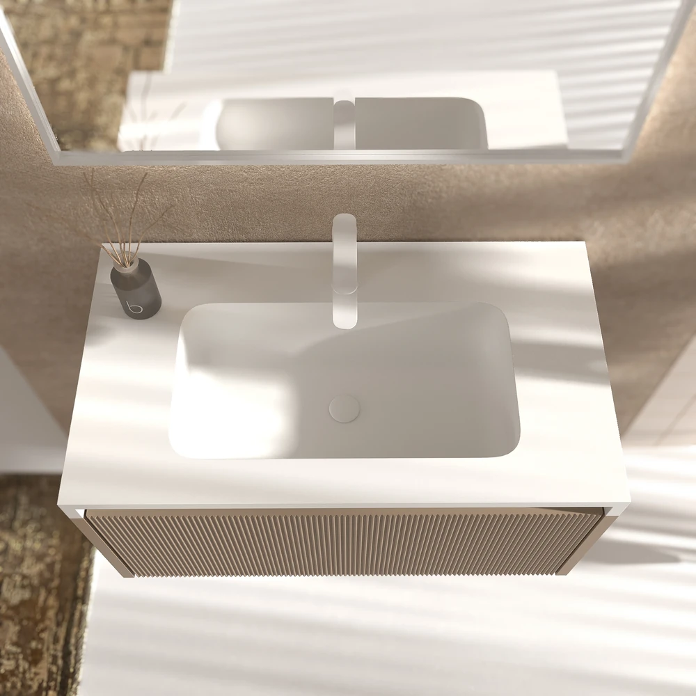 VAROBATH mueble de bano suspendido 1 cajon BINARIO moka ral 1019 3.webp