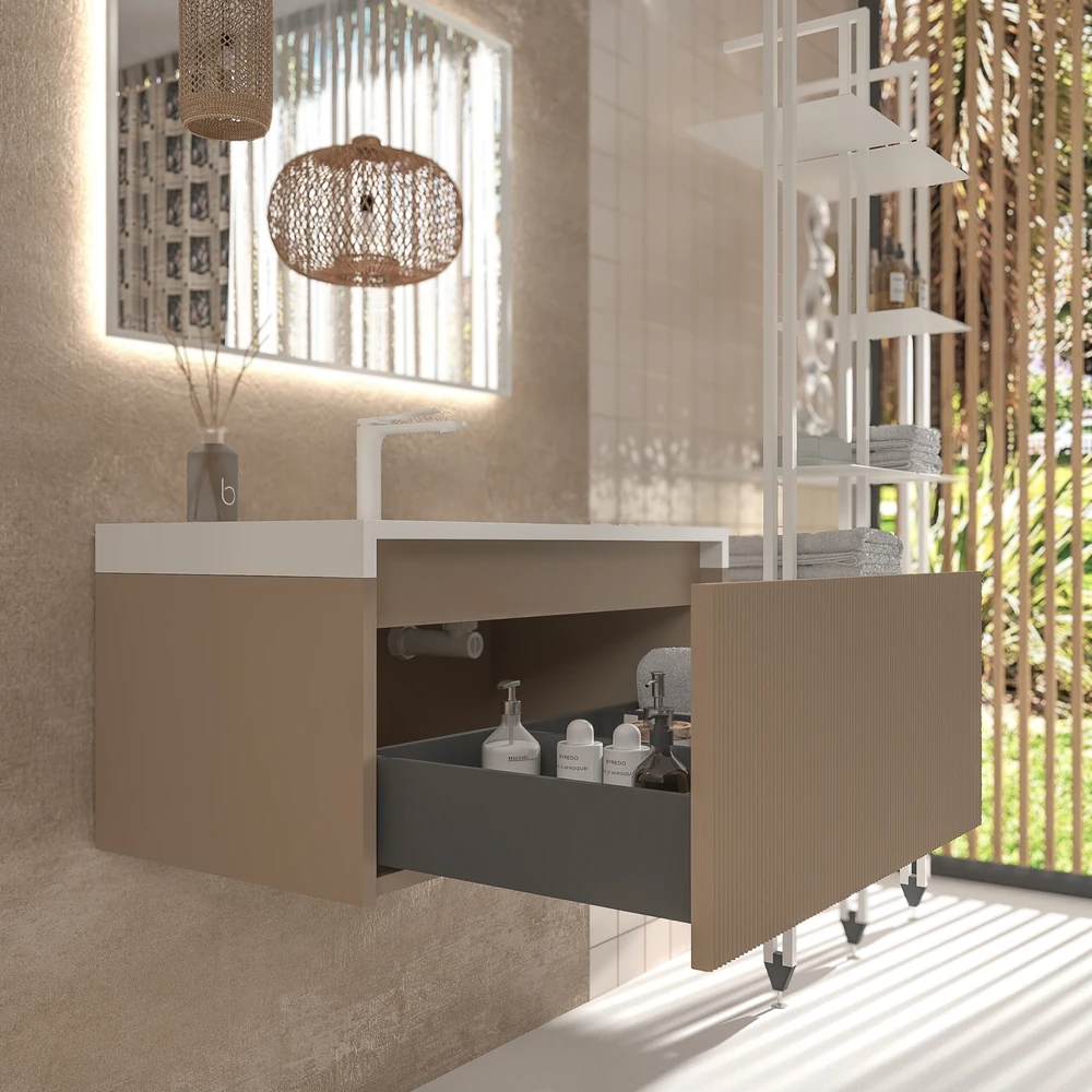 VAROBATH mueble de bano suspendido 1 cajon BINARIO moka ral 1019 5.webp