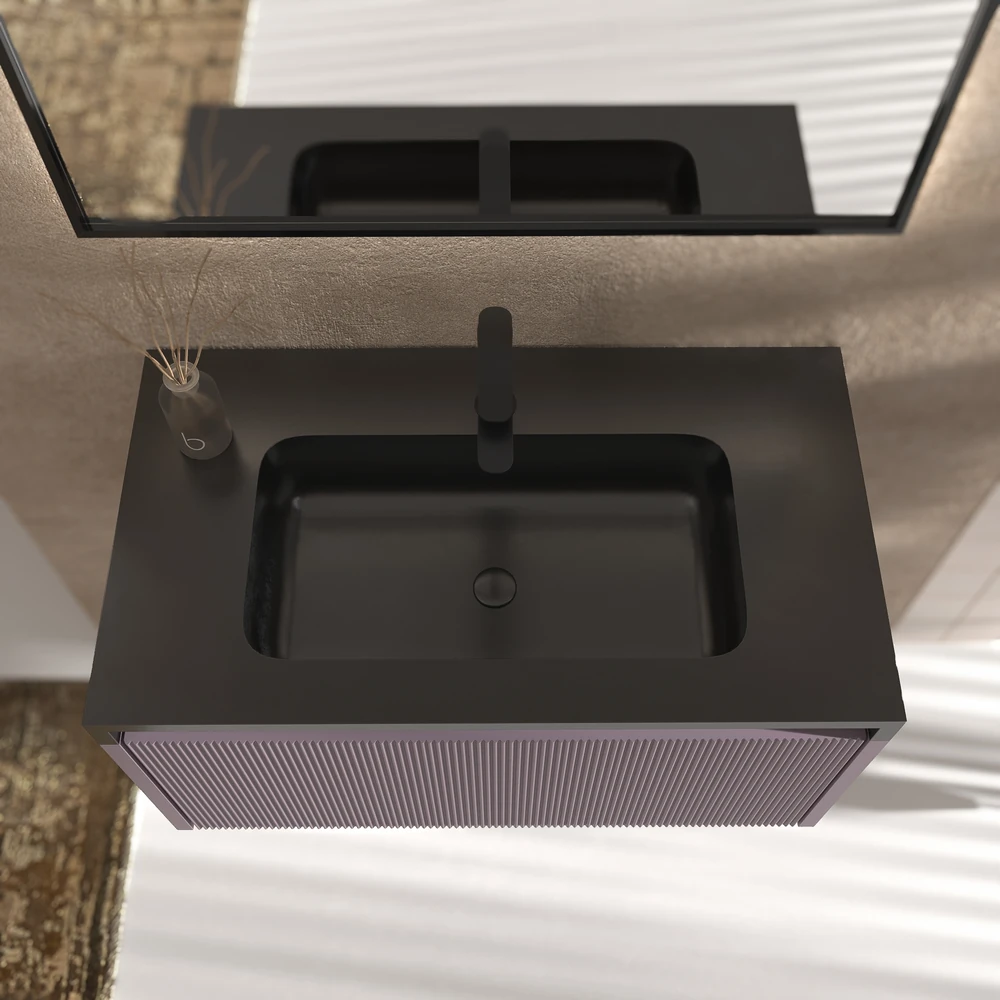 VAROBATH mueble de bano suspendido 1 cajon BINARIO violeta pastel ral 4009 3.webp