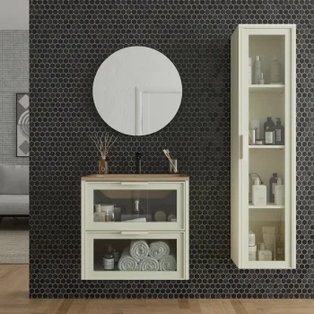 VAROBATH mueble de bano suspendido 2 cajones BETA crema ral 1013.webp