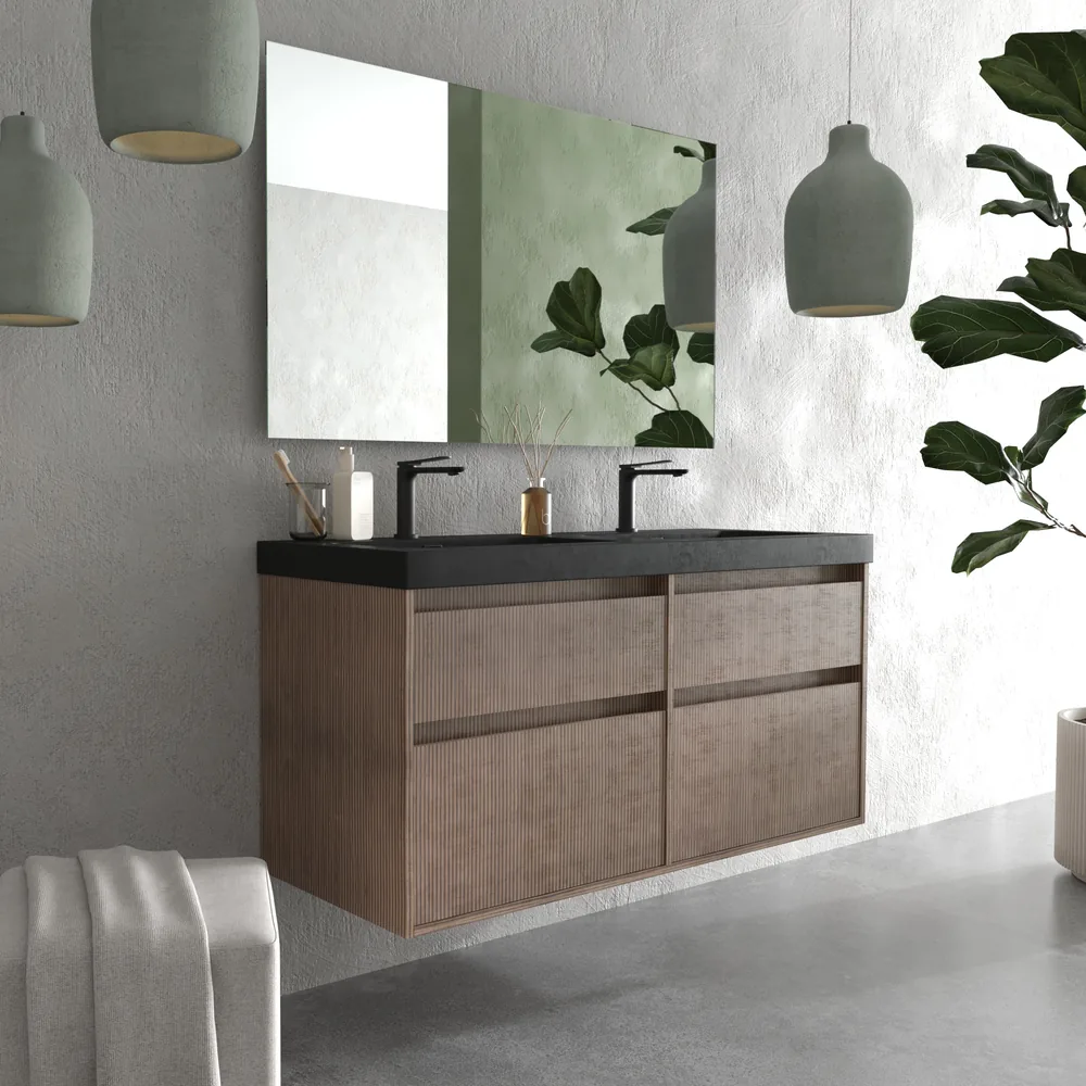 VAROBATH mueble de bano suspendido 4 cajones YOKO bastilla negro 6.webp