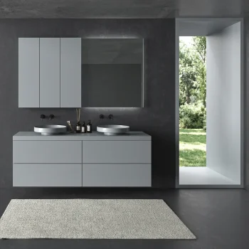 VAROBATH mueble de banoTESIS suspendido 4 cajones gris ventana 2.webp
