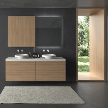 VAROBATH mueble suspendido TESIS 4 cajones nogal bohemia.webp