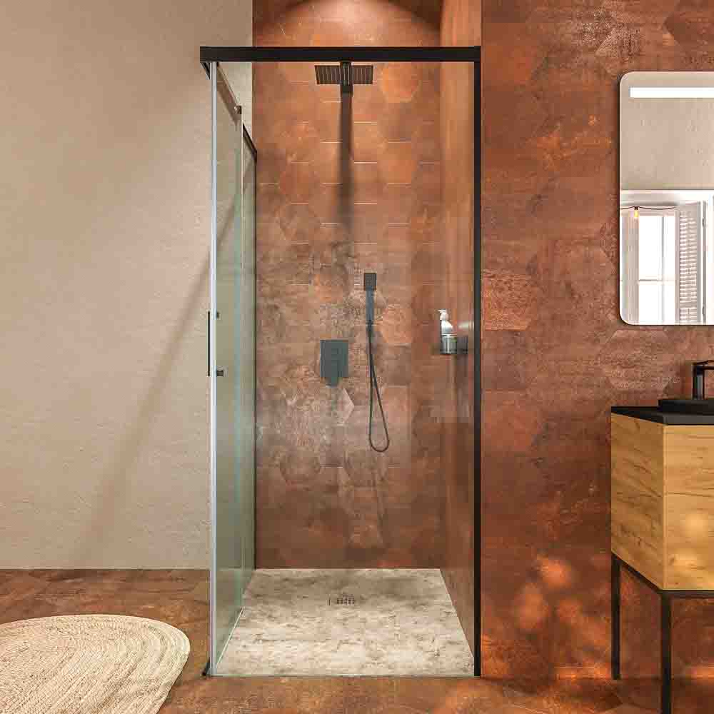 Varobath Mampara de ducha BASIC rectangular 2 fijos 1 puerta negro 2.jpg