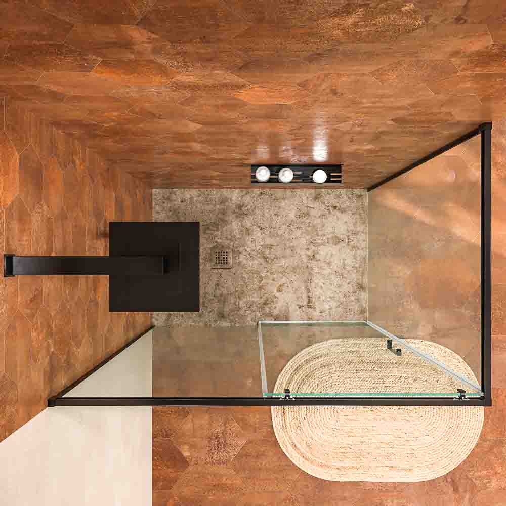 Varobath Mampara de ducha BASIC rectangular 2 fijos 1 puerta negro 3.jpg