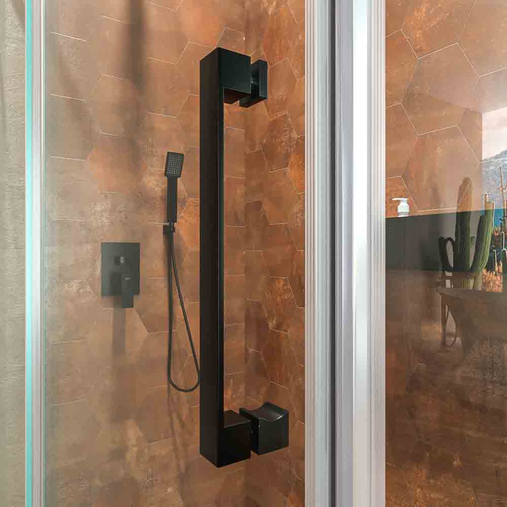 Varobath Mampara de ducha BASIC rectangular 2 fijos 1 puerta negro 8.jpg