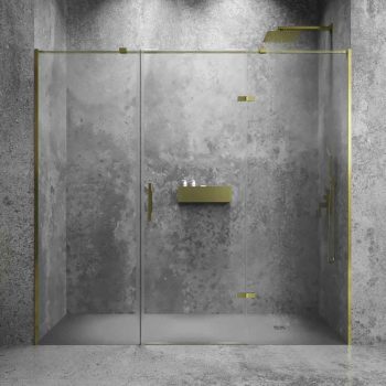 Varobath Mampara de ducha frontal 2 fijos 1 puerta abatible SILEX oro mate.jpg