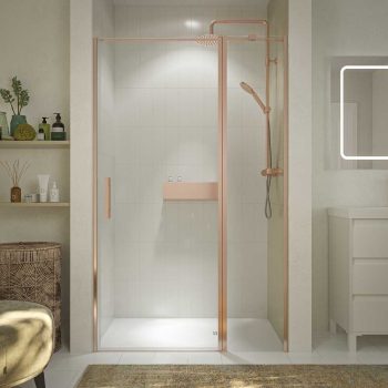 Varobath mampara ducha OPEN 1 fijo puerta abatible ORO ROSA 1.jpg