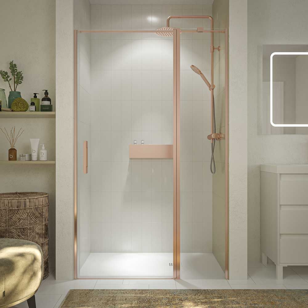 Varobath mampara ducha OPEN 1 fijo puerta abatible ORO ROSA 1.jpg