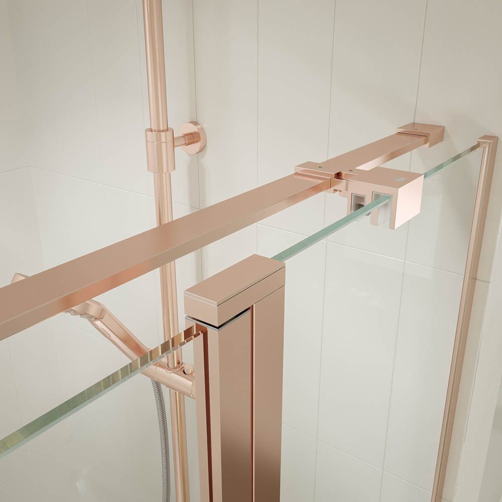 Varobath mampara ducha OPEN 1 fijo puerta abatible ORO ROSA 4.jpg