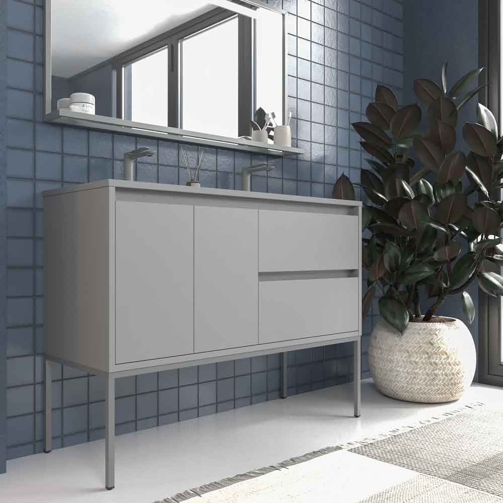 Varobath mueble de bano con patas SMILE 2 cajones 2 puertas GRIS POLVO1.jpg