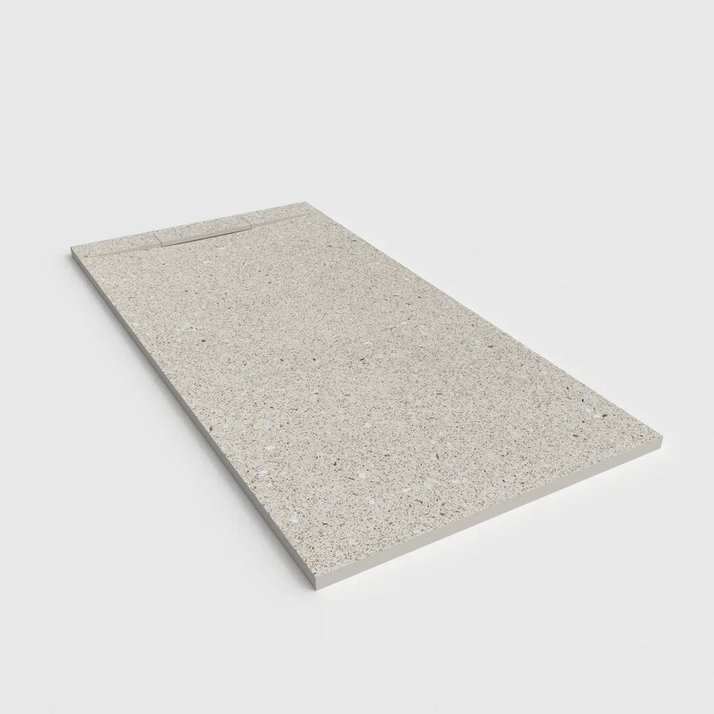 plato ducha plaster 3d terrazo concrete perspectiva.webp