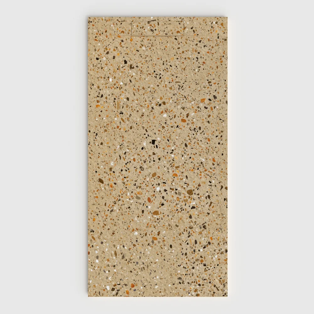 plato ducha plaster 3d terrazo fractilio frontal.webp