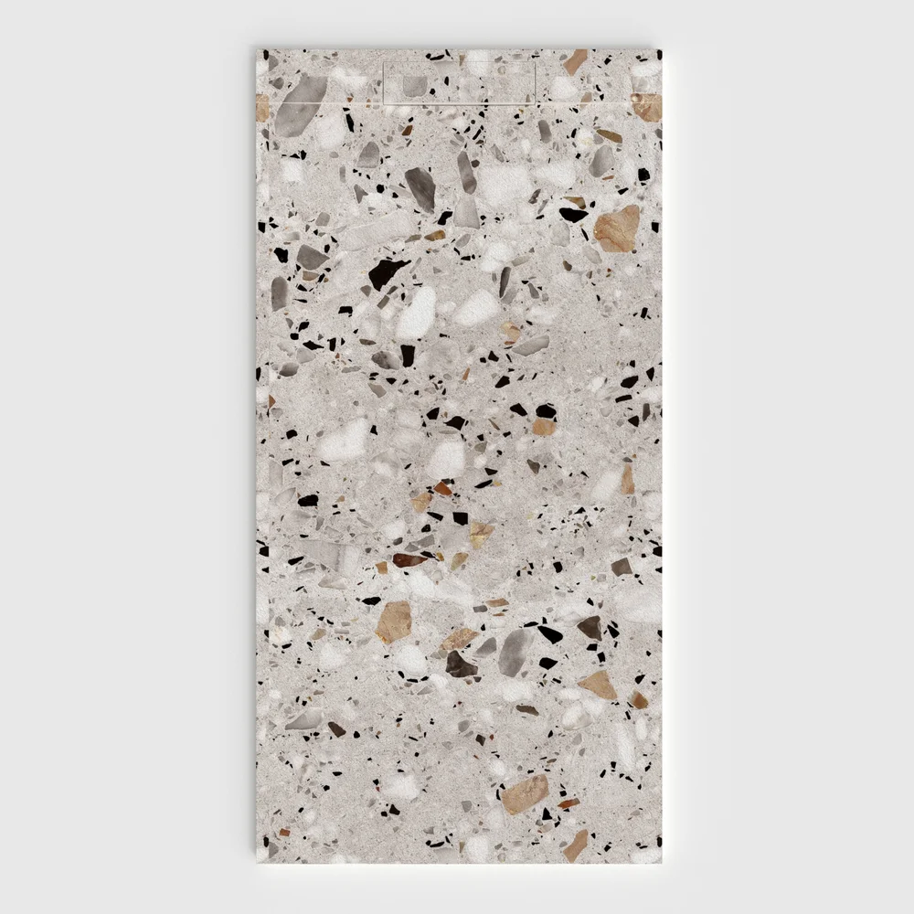 plato ducha plaster 3d terrazo granitura frontal.webp