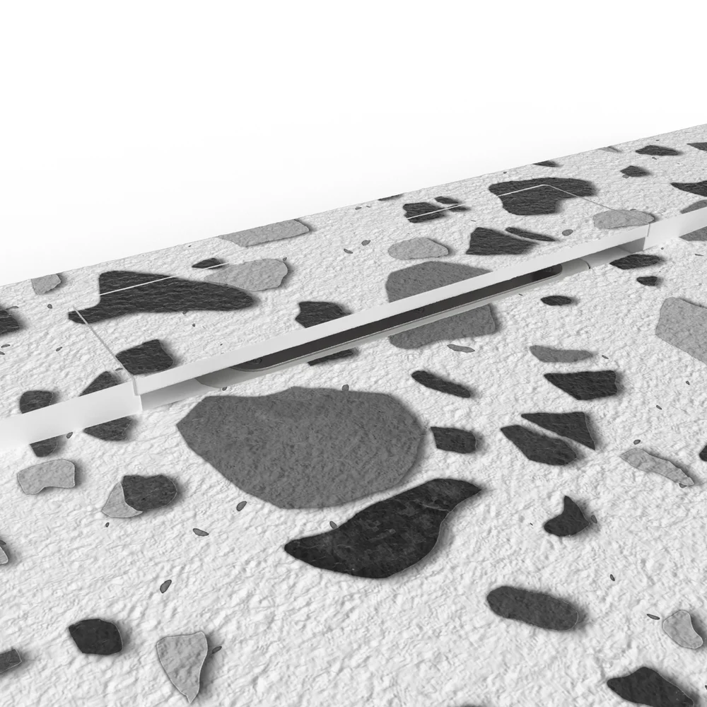 plato ducha plaster 3d terrazo speckled detalle.webp