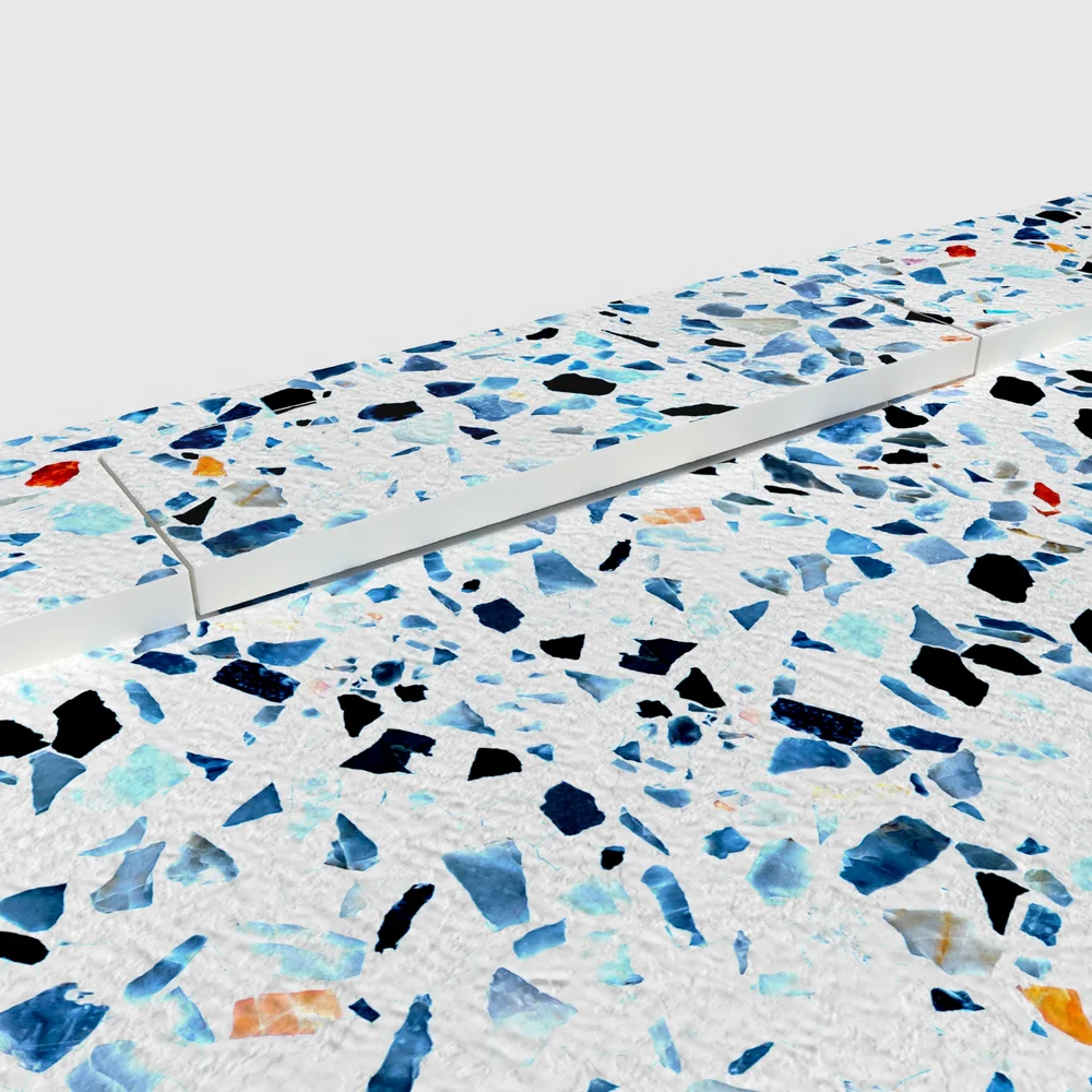 plato ducha plaster 3d terrazo spicolato detalle.webp