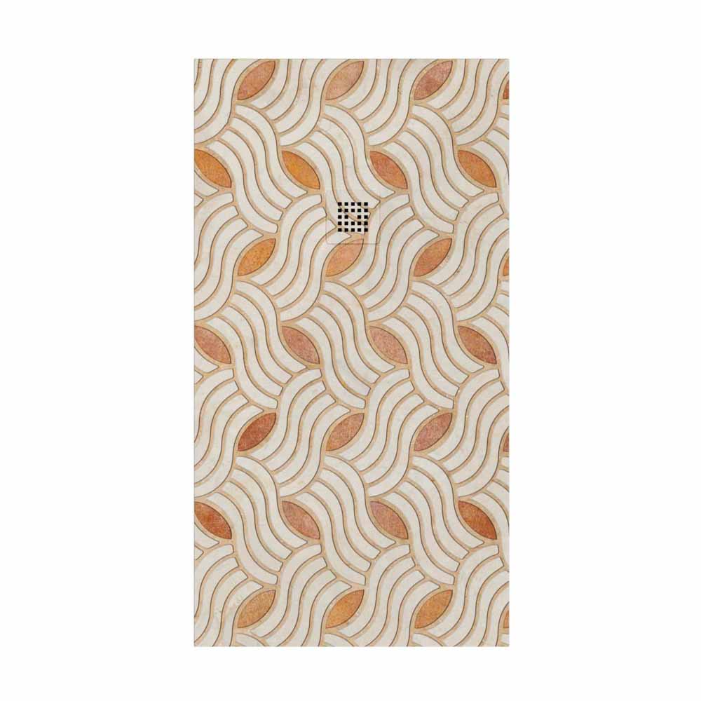 13 Plato de ducha resina Art Deco textura pizarra flamand