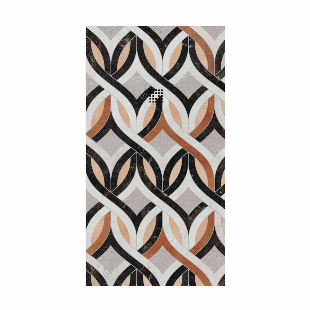 16 Plato de ducha resina Art-Deco textura pizarra antikes