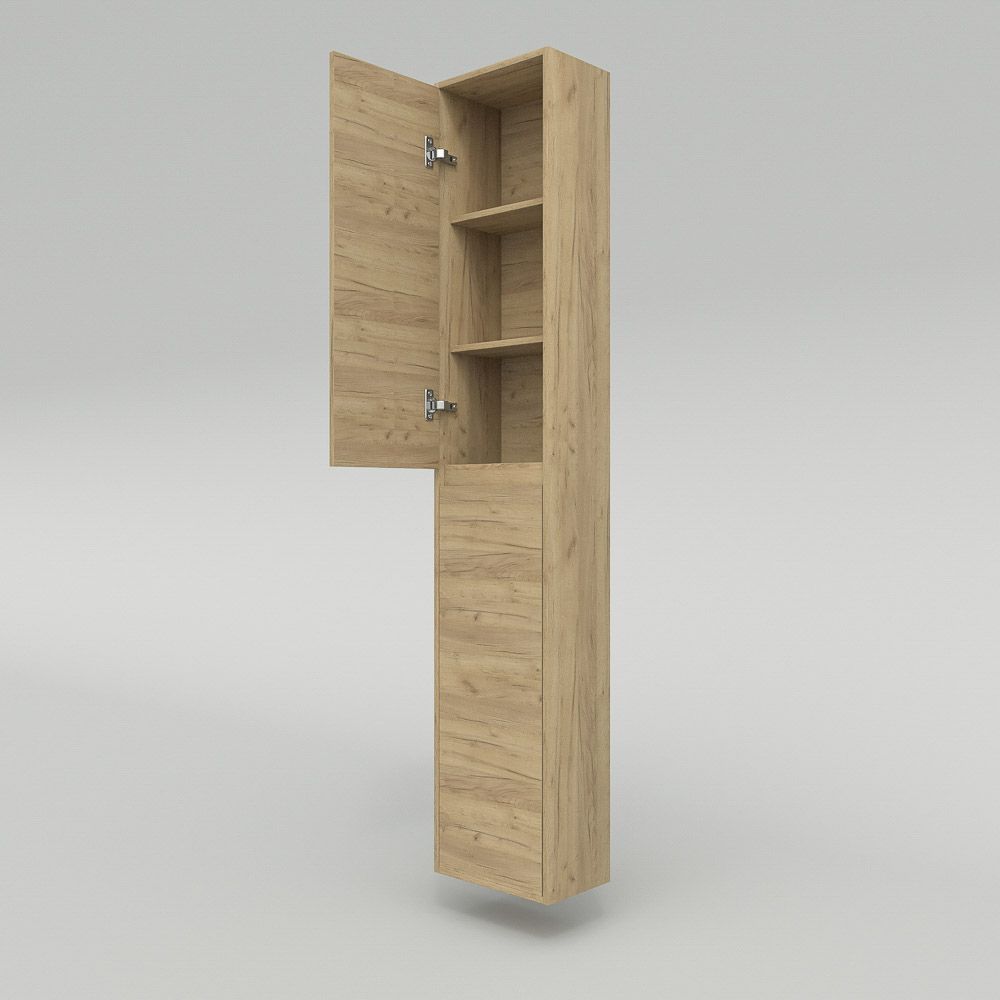 Columna de baño 2 puertas suspendida 185 cm x 35 cm x 25 cm acabado ROBLE CLARO