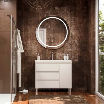 Mueble de baño con patas 3 cajones / 1 puerta CARMEN acabado BLANCO
