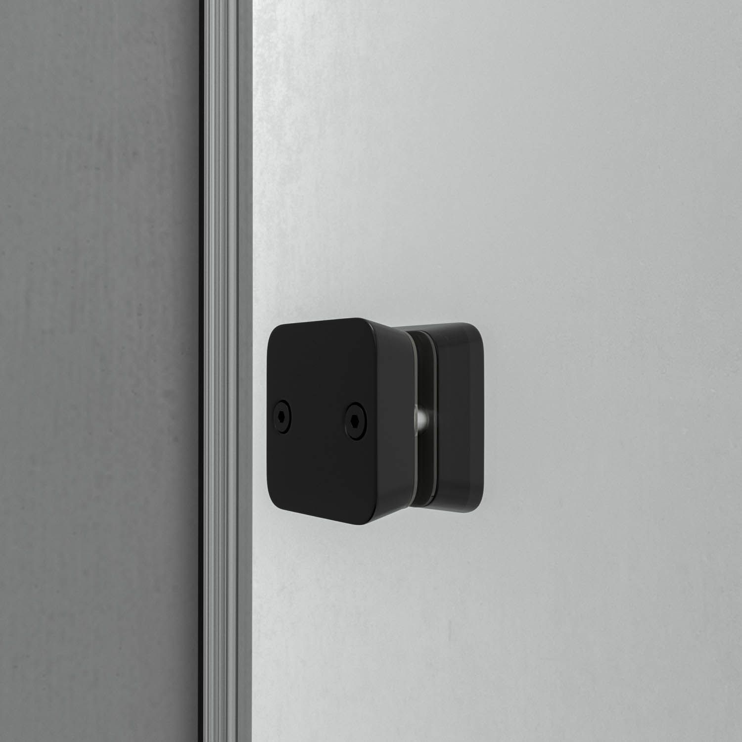 Mampara de ducha frontal LIFE 1 fijo + 1 puerta corredera vidrio 8 mm con cierre amortiguado. Acabado NEGRO MATE