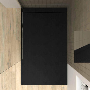 Plato ducha PLASTER Negro - colores a elegir - textura pizarra - antibacteriano y antideslizante. Rejilla oculta