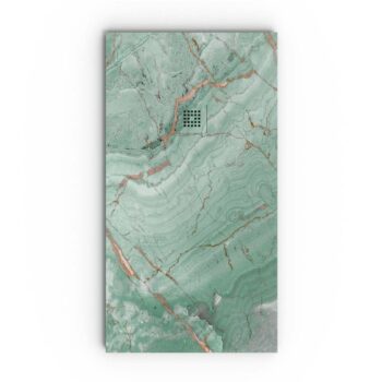 Plato de ducha resina textura pizarra. Efecto en Mármol Forest cobre y otros acabados - antideslizante STONE 3D moderno