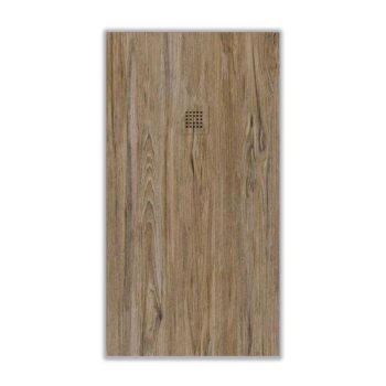 Plato de ducha resina textura pizarra acabado efecto Madera Castaño Oscuro antideslizante STONE 3D moderno