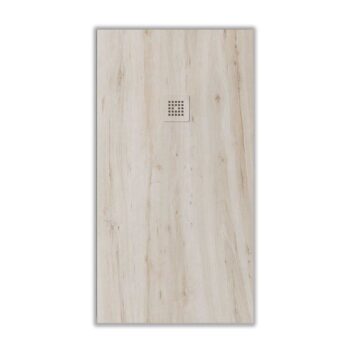 Plato de ducha resina textura pizarra acabado efecto Madera Cedro Blanco antideslizante STONE 3D moderno