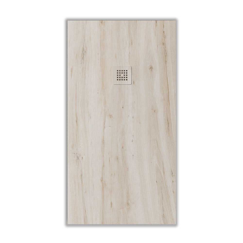 Plato de ducha resina textura pizarra acabado efecto Madera Cedro Blanco antideslizante STONE 3D moderno