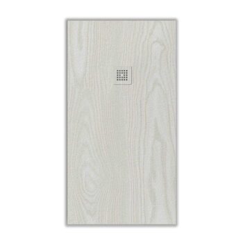 Plato de ducha resina textura pizarra acabado efecto Madera Roble Blanco - antideslizante STONE 3D moderno