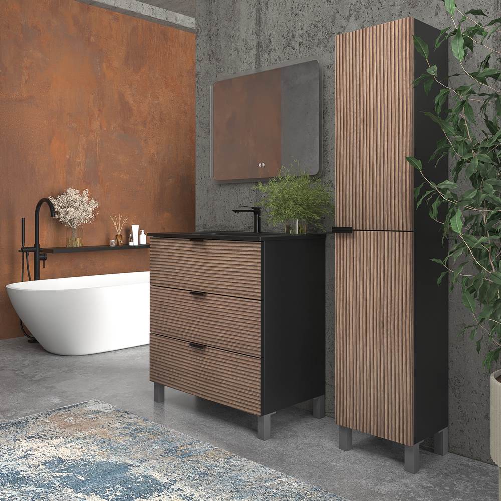 VAROBATH Varobath Mueble de bano con patas 3 cajones LUXOR acabado BASTILLA NEGRO 0.jpg