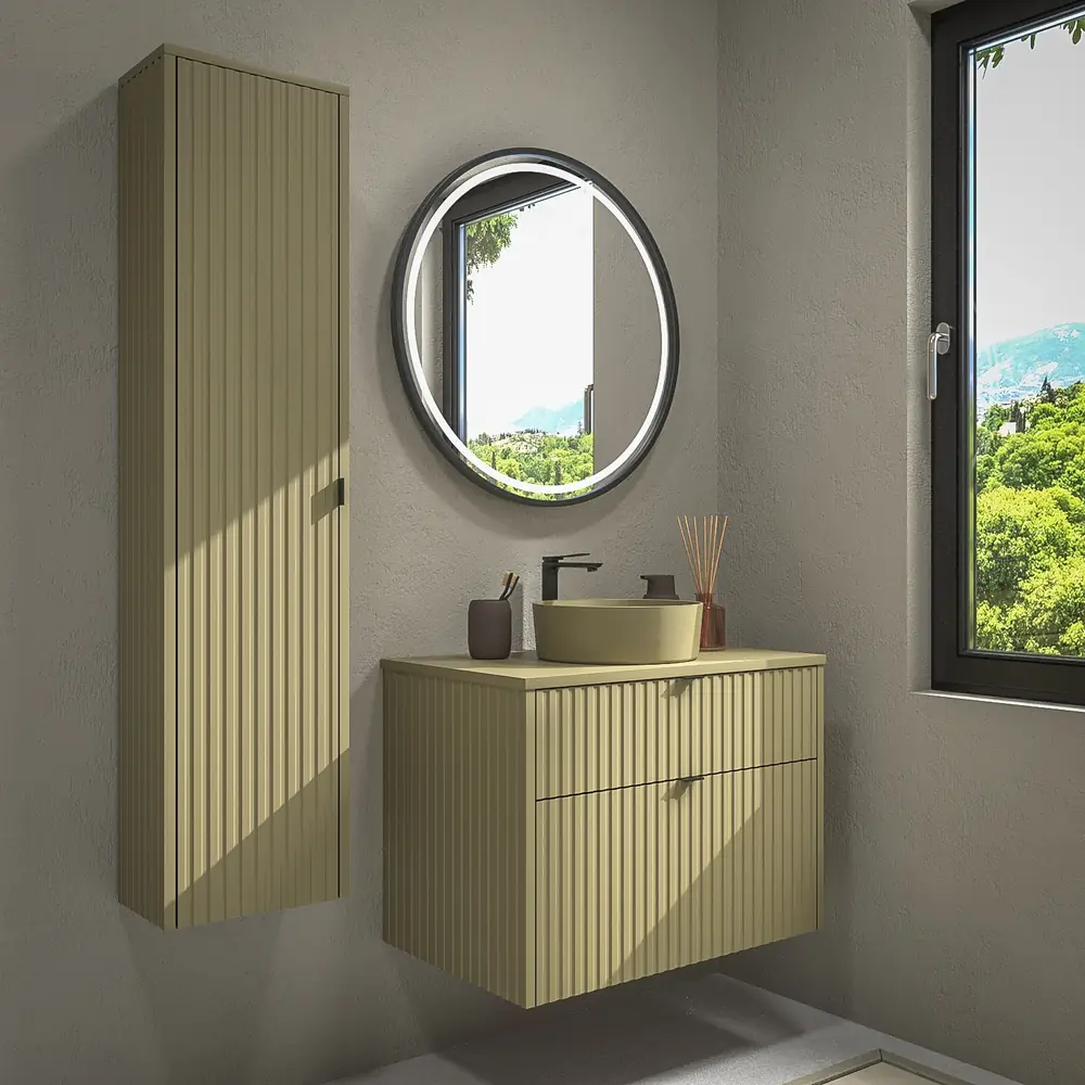 VAROBATH mueble bano suspendido 2 cajones TREX verde cana ral 6013 1.webp