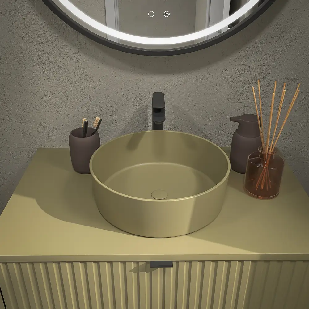 VAROBATH mueble bano suspendido 2 cajones TREX verde cana ral 6013 3.webp