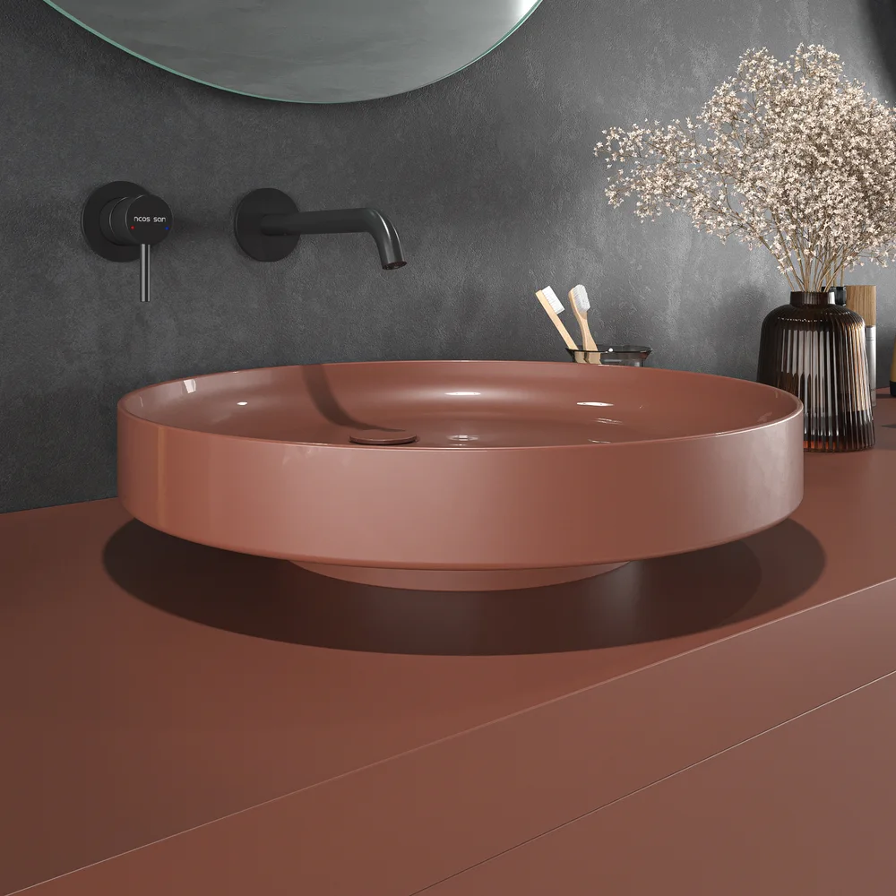 VAROBATH mueble de bano TESIS suspendido 3 cajones cobre perlado 5.webp