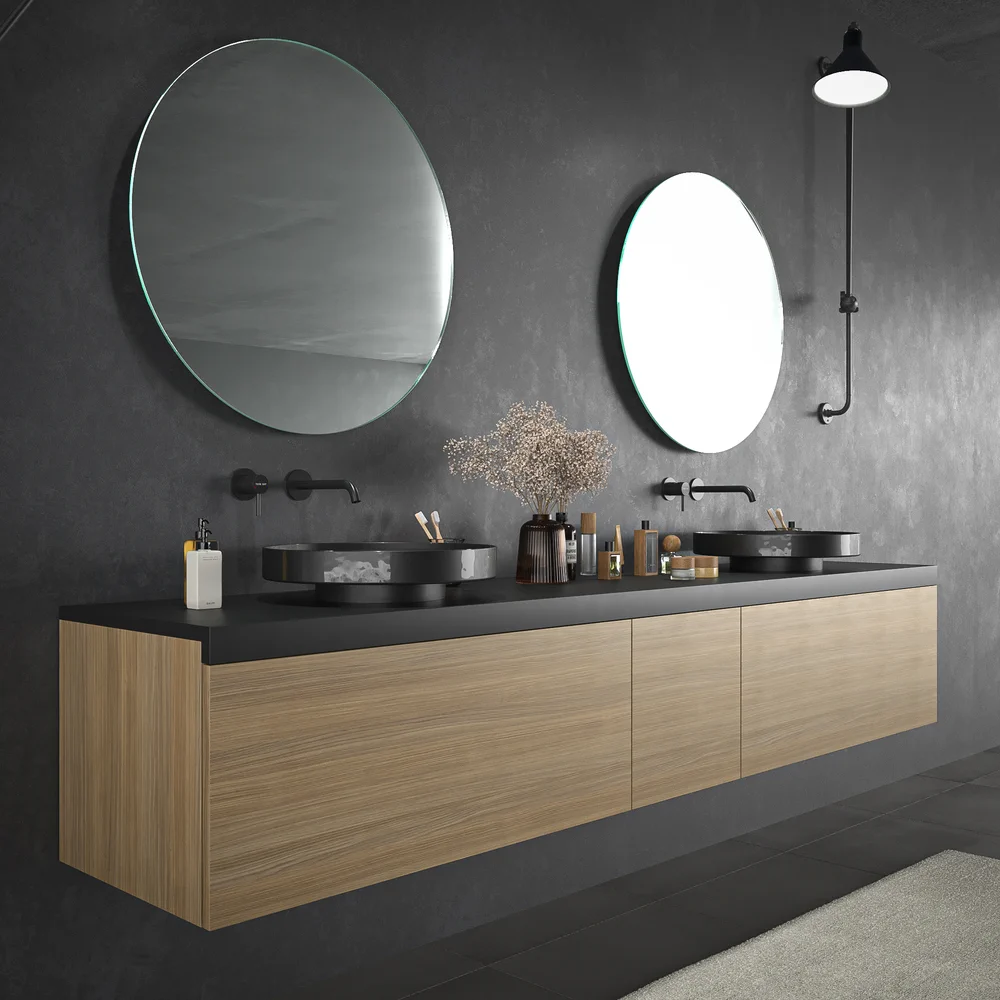 VAROBATH mueble de bano TESIS suspendido 3 cajones nogal fausto 5.webp