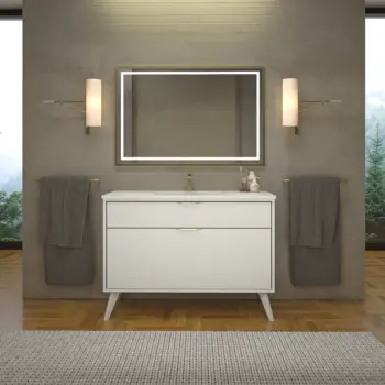 VAROBATH mueble de bano con patas KLUM 2 cajones blanco 9003 1.webp