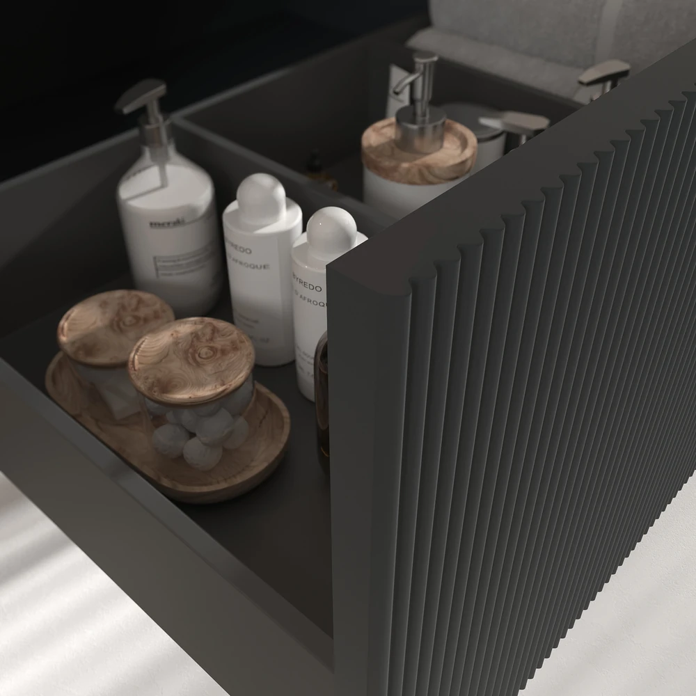 VAROBATH mueble de bano suspendido 1 cajon BINARIO antracita ral 7016 7.webp