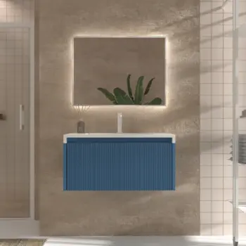 VAROBATH mueble de bano suspendido 1 cajon BINARIO azul lejania ral 5023 2.webp