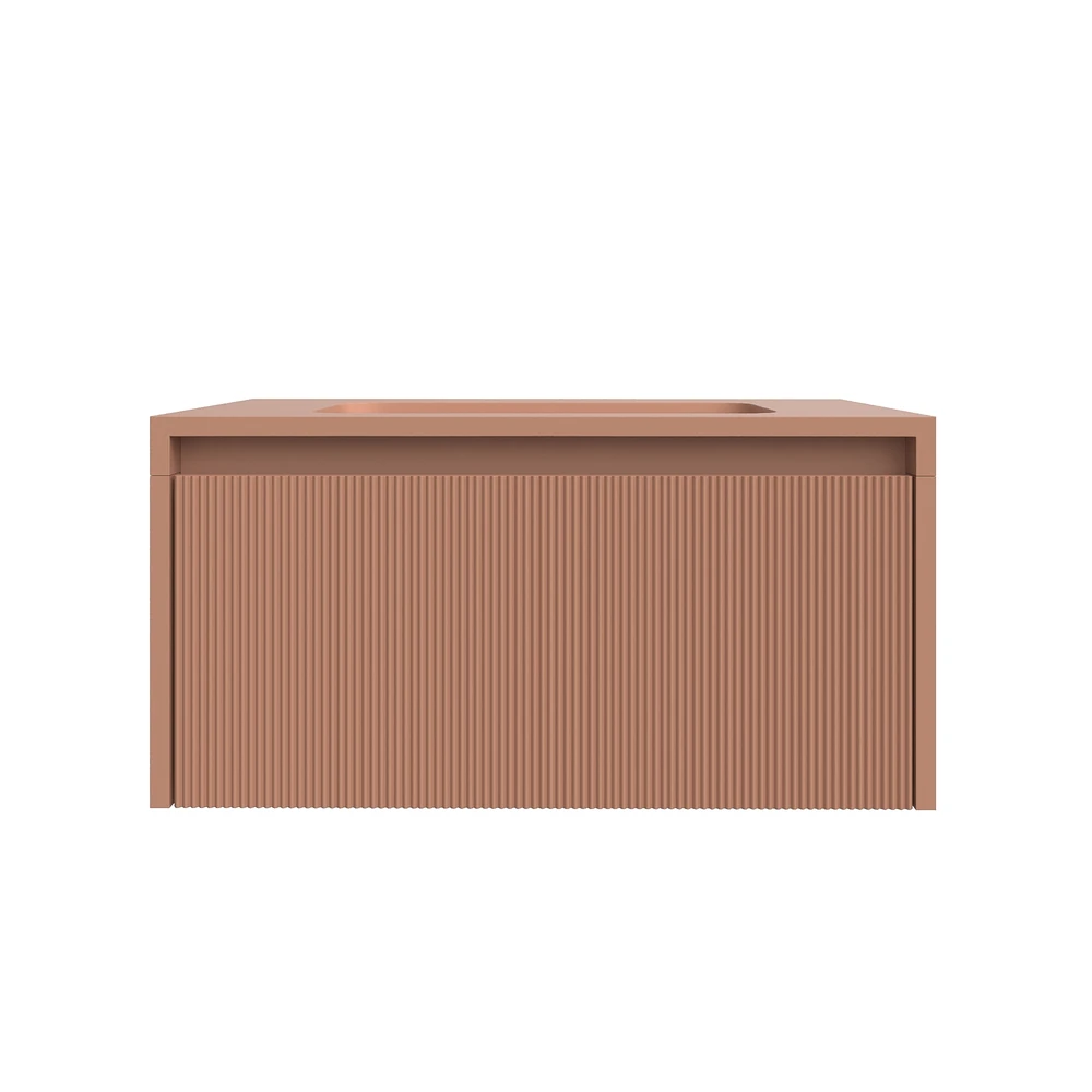 VAROBATH mueble de bano suspendido 1 cajon BINARIO rojo beige ral 3012.webp